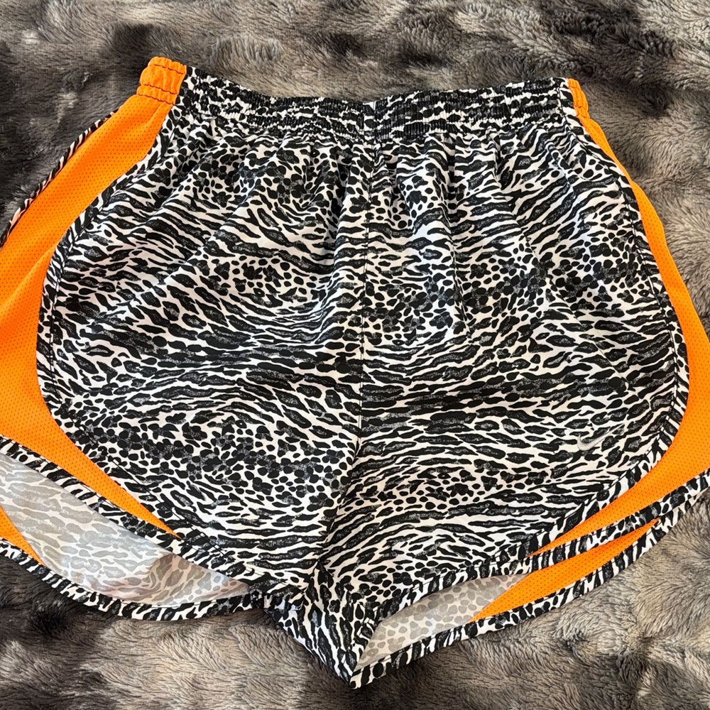 Nike Black and Orange Athletic Shorts